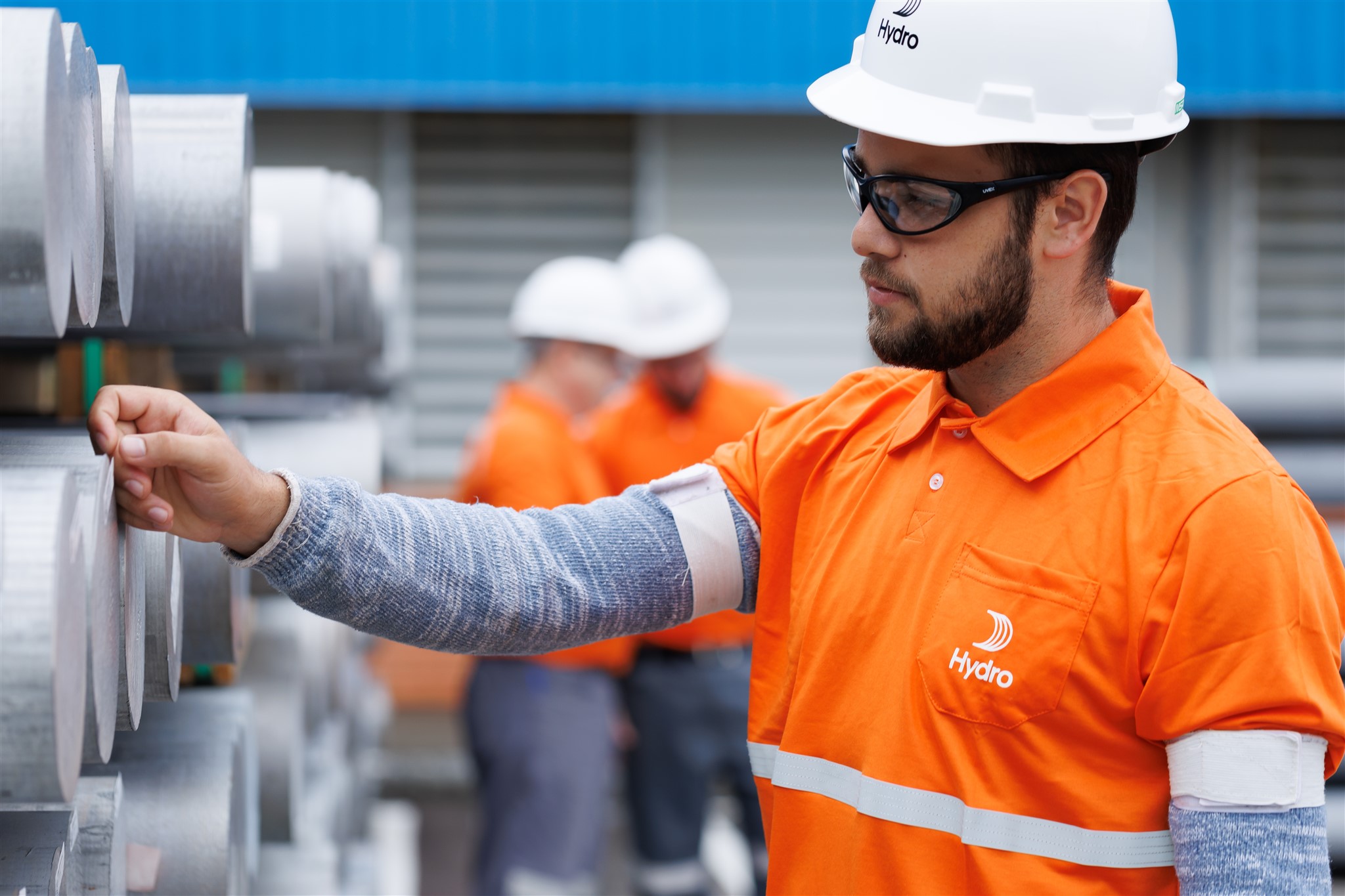 a man wearing a hard hat