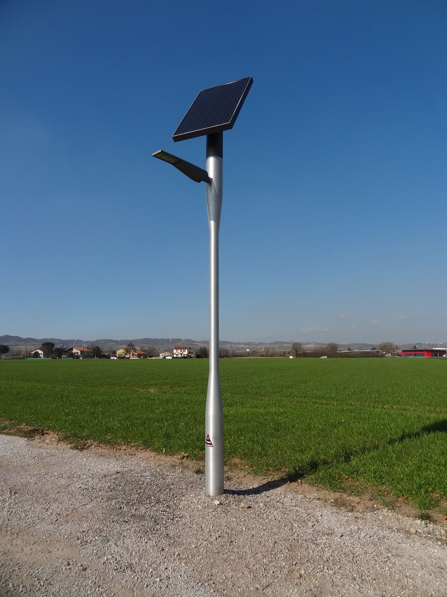 pole with solar panel on top