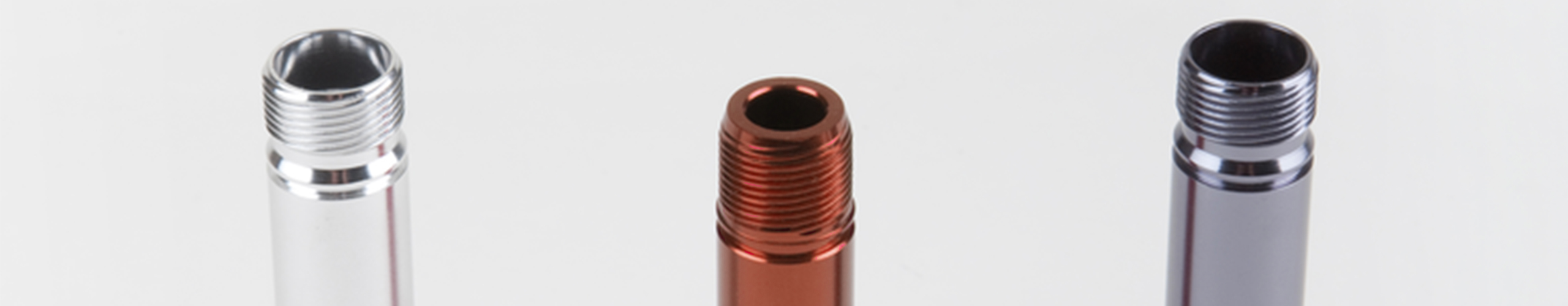 Aluminium pieces with different finishes