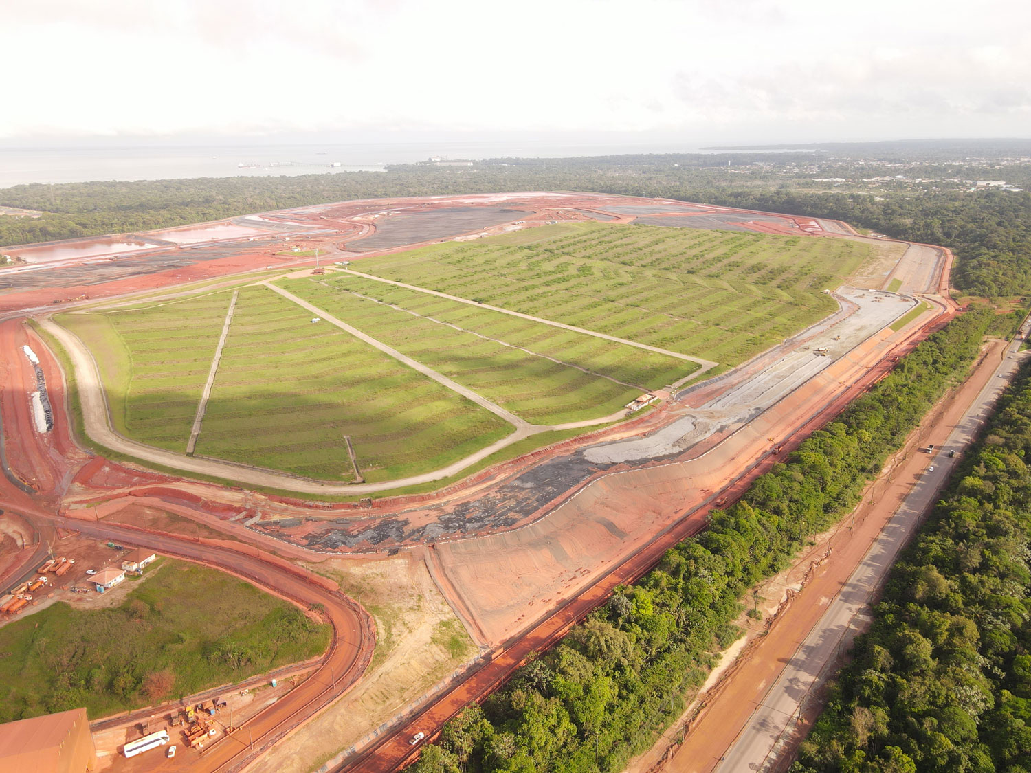 a large field with a few roads