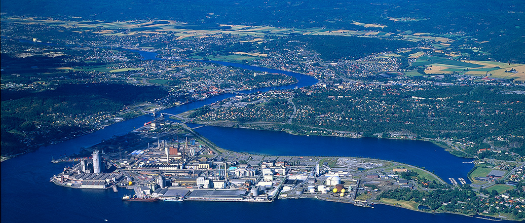Aerial photo of Herøya